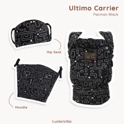 Cuddleme Ultimo Carrier - Aero Carrier - Gendongan Bayi Hipset 5 Posisi - SSC M Shape Newborn Toddler - Gendongan Kangguru Multifungsi Hipseat Bisa Dilepas - 100% Katun Kanvas Peach Printing - Support M-Shape - SNI & Halal MUI