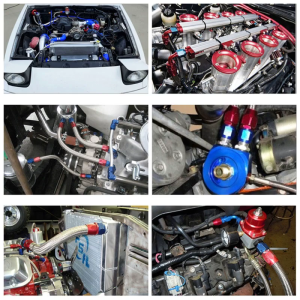 Auto Motorcycle Oil Cooling Connector Hose AN4 AN6 AN8 AN10 AN12 Swivel-Fitting Oil Line Fitting Adaptor Kit Universal