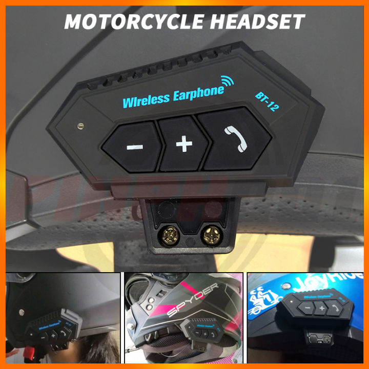 E&M BT12 Bluetooth 5.0 Motorcycle Helmet Bluetooth Headset Waterproof ...