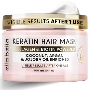 ELLA BELLA ® Keratin Hair Mask – Deep Conditioning Hair ment & Hair Repair Mask for Dry Damaged Curly and Color-ed Hair – Hydrating Deep Conditioner for Softness Shine & Growth