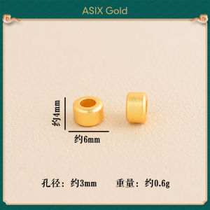 ASIX GOLD DIY Antique Gold Beads Red Rope Buckle Spacer Caps Drip Glaze Accessories For Bracelet Necklace Crafting 916 24K 18K Gold Plated Non Tarnish Light Luxury Durable Lucky Gift