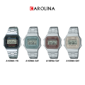 Jam Tangan  Unisex  Casio A168WA-1W  Quartz Watch Stainless Steel Strap. 
