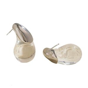 Clear Resin Dangle Earrings With Secure Alloy Clasp Comfortable Wear Day to Night Pieces