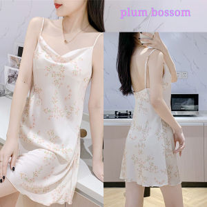 Hormones💮ชุดนอนกระโปรงแขวนเซ็กซี่💮ฤดูร้อนการพิมพ์ชุดนอนผ้าไหมน้ำแข็ง💮พร้อมส่ง（H9097）