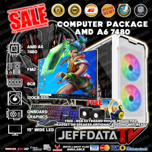 Computer Set Amd A6-7480 8gb 120gb SSD onboard 19 Wide Led Keyboard and mouse speaker wifi readya