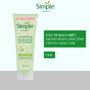 Kem tẩy tế bào chết Simple cho da mặt 75ml Kind to Skin Smoothing Facial Scrub da nhạy cảm