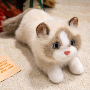 PLNBFG Mềm mại Đồ chơi nhồi bông mèo mô phỏng Có giọng nói Búp bê mèo thực tế Dễ thương Thú nhồi bông Quà sinh nhật