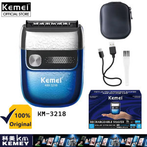 Kemei KM-3218 USB Portable Mini Shaver For Men Original Brand Electric Shaver Rechargeable Waterproof Blade Beard Trimmer