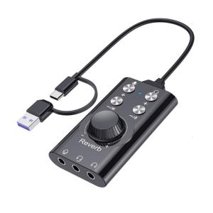 ปลั๊กและเล่น USB เสียงภายนอก7.1ช่อง PVC ABS การก่อสร้างเพื่อการผลิตเพลงเกม
