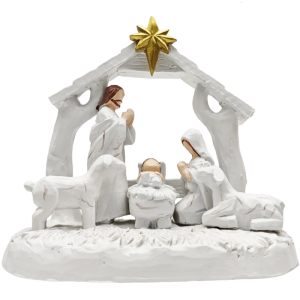 Christmas Nativity Figurines Resin Manger Holy Family Nativity Scene Statue for Xmases Indoor Home Table Decorations