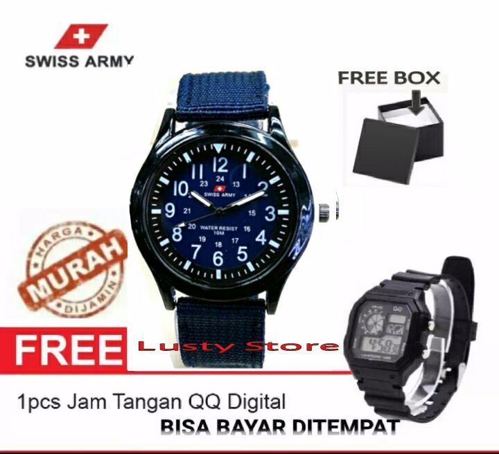 Water Resistant Jam Couple Swiss Army Jam Tangan Couple Original