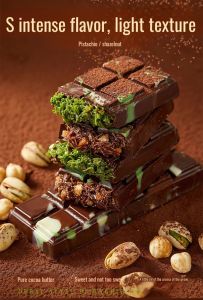 💝Pistachio Flavored Dark Chocolate 100% Pure Dark Chocolate Pure Cocoa Butter Russian Flavored Snacks开心果味黑巧克力