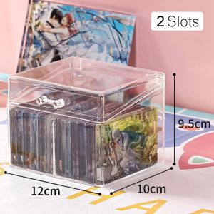 Photocards Storage Box Transparent Stickers Korea Idol Card Holder Desk Storage Organizer Card Rigid Plastic Protection Card Holder Thick Card Sleeves Trading Cards Universal for K-pop Photocard Sleeves NBA Cards and More Kid Toy Gift