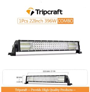 22 Inch 396W 7d Off Road Led Light Bar Curved LED Driving Lights 4x4 Offroad Truck SUV ATV Tractor Boat 12v 24v 4x4 Led Bar Lamp