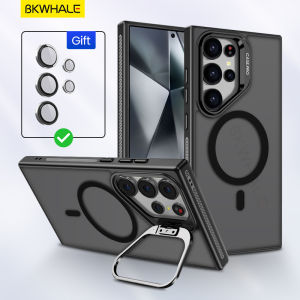 BKWHALE Magnetic Phone Case For Samsung Galaxy S24 Ultra S25 + S25 Ultra S25 + S24+ S25+ With lens bracket Back Cover Matte Translucent Casing