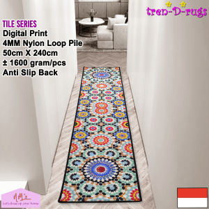 Tren-D-rugs  Keset kaki digital print alas lantai dapur kamar ruang tamu panjang lorong runner kitchen mat anti slip 50 cm x 240 cm - NMs