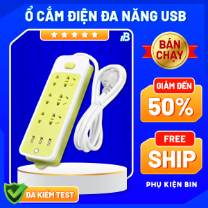 Ổ CẮM ĐIỆN ĐA NĂNG THÔNG MINH CÓ CỔNG USB SẠC NHANH 2A AN TOÀN CHỐNG GIẬT SIÊU TIỆN LỢI