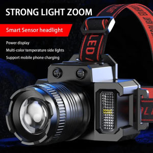 T51 Portable Zoom LED Rechargeable Waterproof Flashlight Fishing Camping Cycling Sensor Headlight