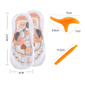 Foot Acupoint Reflexology Socks Point Massager Foot Therapy Health Massage Socks with Acupoints Chart And Massage Stick