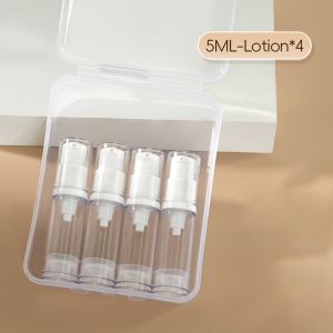 OUREAL 3/4Pcs 5-15ML Travel Refillable Bottle Empty Clear Cosmetic Container with Storage Box Lotion Sprayer Bottle
