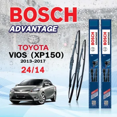 BOSCH ใบปัดน้ำฝน แบบก้านเหล็ก แบบคู่ TOYOTA VIOS ปี 2002-2017 รุ่น ADVANTAGE