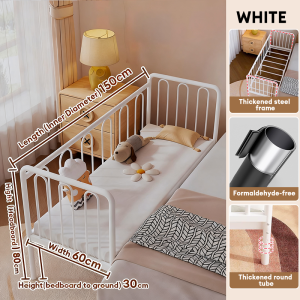 【In Stock-ships within 24H】Baby bed iron bed childrens bed with guardrail baby bed frame steel frame single bed widened bedside婴儿床