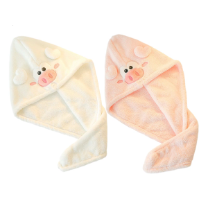 Phụ kiện nhà tắm độ thấm hút cao tóc phim hoạt hình khăn khăn quấn khăn sợi nhỏ nhanh khô với nút cho tóc ướt