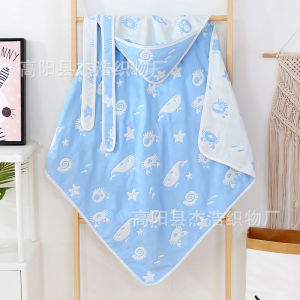 VREN Baby Swaddle Blanket 6Layers Soft 100% Cotton New Born Wrap Swaddle Blanket Bandage Adjustable Infant Wrap Print Towel Bed Blanket for Baby Bedding 90*90cm