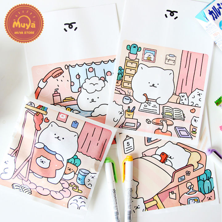 MUYA Bear Paper Storage Bag Cute Animal Paper Storage Bag Cartoon ...