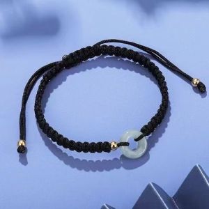 Ping An Xile Chalcedony Safety Decoration Couple Bracelet Mori Style Adjustable Gift Carrying Strap Simple Girlfriend Gifts