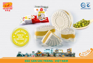 BÁNH IN NHÂN ĐẬU XANH SẦU RIÊNG TÂN HUÊ VIÊN - TÚI 360GR (6 Cái)