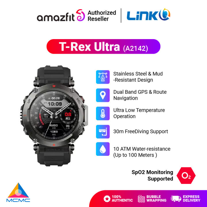 Amazfit T-Rex Ultra Smartwatch - 1.39” AMOLED Display, 316L Stainless ...