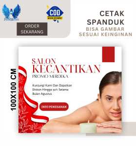 Cetak Spanduk Cetak Banner SALON KECANTIKAN Ukuran 100X100 cm Costom desain