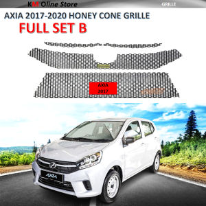 Perodua Axia Rahmah 2017-2019 Ready Cut Honeycomb Grill Bumper Grilles Full Set Top Bottom Cover