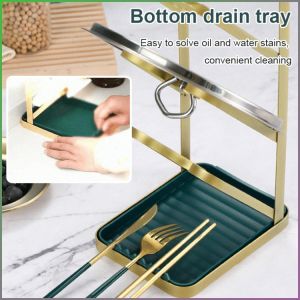 Pot Lid Holder Storage Detachable Pot Lid Holder Unit Multifunction Easy Draining Thickened Stainless Steel