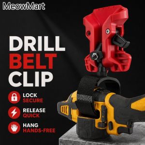 Drill Belt Clip Tool Holder Quick Release Self Locking Heavy Duty Steel Waist Hanger Workshop