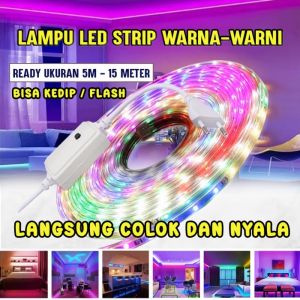Lampu LED Strip RGB Warna warni Flash Kedip Selang 3528 2835 5050 220v lampu selang Led RGB OUTDOOR INDOOR