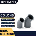 Co Lơ 45 Độ Nối Ống Nước, Co lơi nhựa PVC BÌNH MINH hai đầu dán ống phi 21 27 34. 