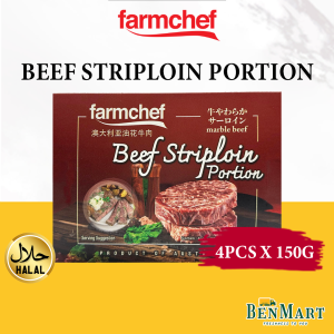 [BenMart Frozen] Farmchef Premium Meltique Marble Striploin Beef Steak 4s x 150g - Australia