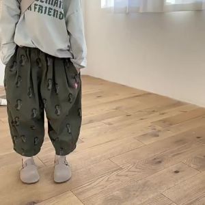 8771 Children Pants Spring Autumn Hot Sale Washed Cotton Baby Girls Harem Pants 1-7Year Kids Trousers2026