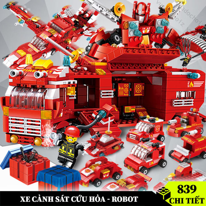 Đồ chơi lắp ráp cảnh sát đặc nhiệm SWAT đỏ 839, đồ chơi lắp ráp Robot ...