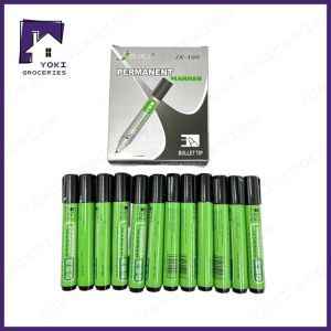 YOKI Permanent Marker Pen JX-100 (Black)12pcs School Office Supplies