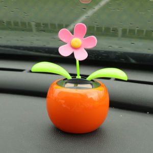 【Pphha】Solar Sunflower Car Ornament Swing Bee Flower Decoration Instrument Panel Center Console Solar Power Dancing Flower Toy Gift Auto Accessories