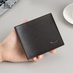 LouisWill Mens Wallet Simple Short Wallet Soft PU Business Wallet Retro Wallet Multi-Card Position Wallets Travel Purses Coin Pouch ID Credit Cards Holders
