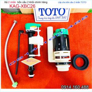 Xả bồn cầu Toto chính hãng KAG-XBC26 siêu sịn bền vững Bộ ruột két nước C320 C300 C945 xả êm hiệu suất tốt lắp 99% cầu 2 khối các loại