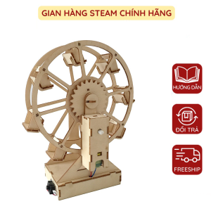 Bánh Xe Đu Quay Bằng Gỗ Mô Hình Diy Bộ Dụng Cụ Tự Lắp Ráp Cho Trẻ Em - Đồ Chơi Giáo Dục STEM Cho Bé