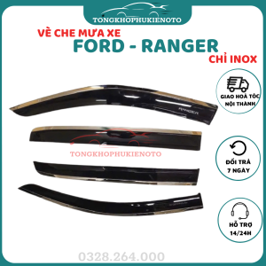 Vè che mưa xe Ford Ranger 2014 - 2022202320242025 Mẫu Chỉ INOX cao cấp