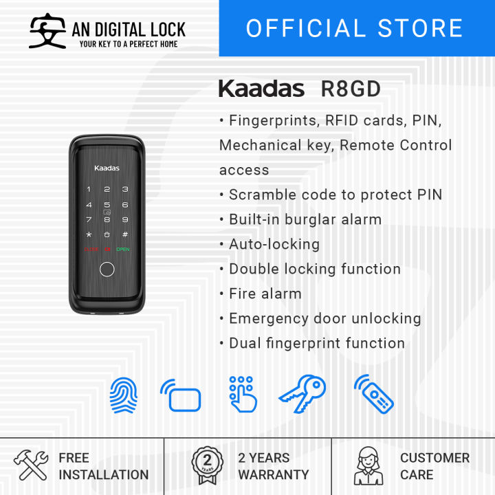 Kaadas R8GD Digital Gate Lock AN Digital Lock Lazada Singapore