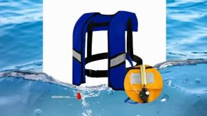 150N Automatic Inflatable Life Jacket – Adjustable Nylon Swim Vest with CO2 Inflation Reflective Strips & Safety Buckle