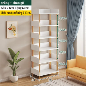 HOMESENCE Kệ Sách Gỗ Kệ để đồ đa Năng Kệ Gỗ 6 Tầng Giúp Bạn Cất Gọn đồ đạc